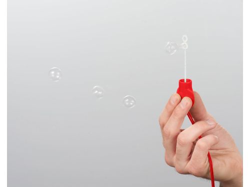 Ручка шариковая с емкостью для мыльных пузырей, красный (Р)