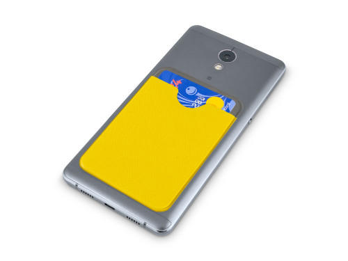 Чехол-картхолдер Favor на клеевой основе на телефон для пластиковых карт и и карт доступа, желтый
