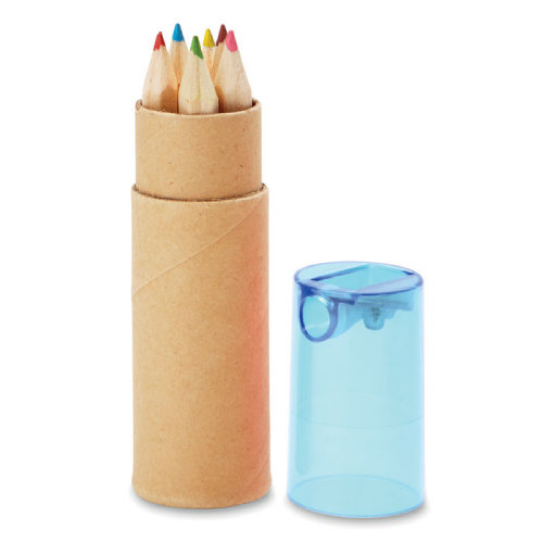 6 цветных карандашей (прозрачно-голубой)
