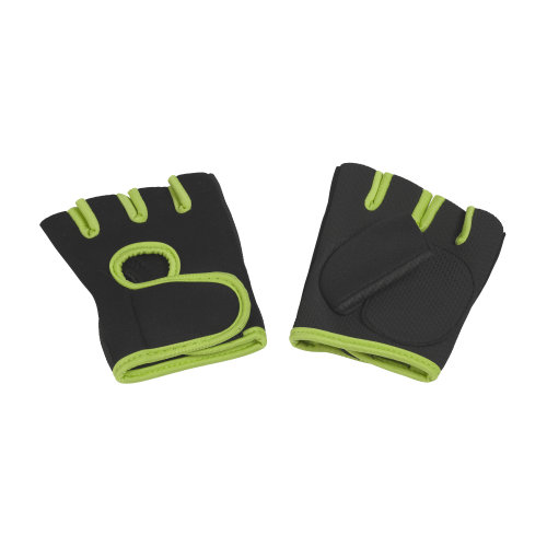 Перчатки для фитнеса "Рекорд", размер XL, черный с зеленым яблоком