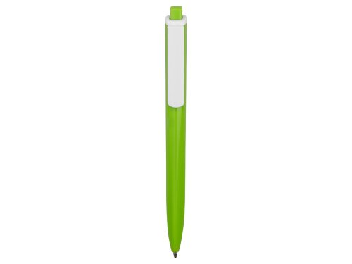 Ручка пластиковая трехгранная шариковая Lateen, зеленое яблоко/белый