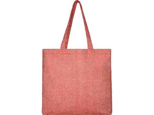 Эко-сумка Pheebs с клинчиком, изготовленая из переработанного хлопка, плотность 210 г/м2, красный меланж