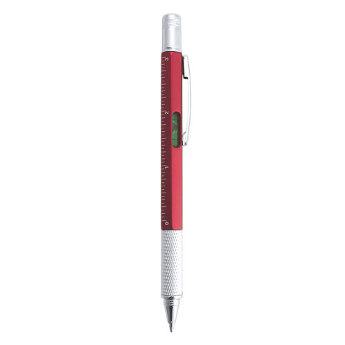 Ручка с мультиинструментом SAURIS, пластик, металл (красный)