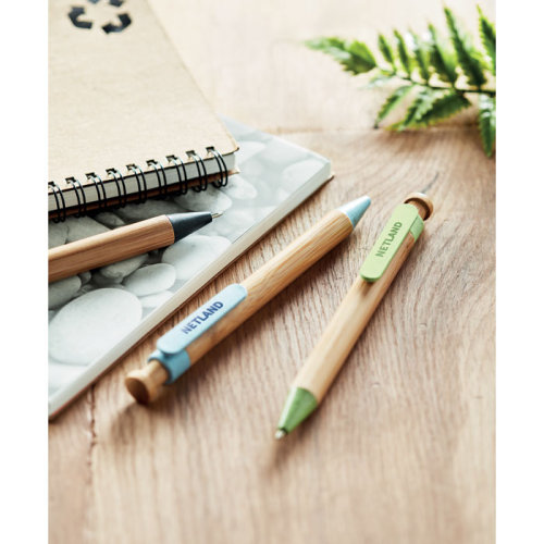 Ручка шариковая из бамбука (синий)