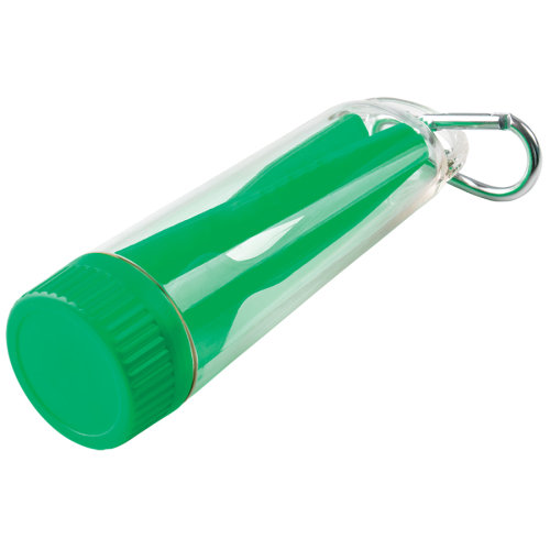 Набор "Pocket":ложка,вилка,нож в футляре с карабином (зеленый)