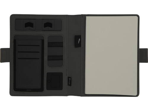 Органайзер с беспроводной зарядкой 5000 mAh Powernote, светло-серый (P)