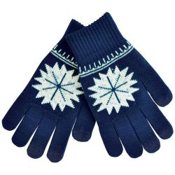 Перчатки для сенсорных экранов  "Снежинка" (темно-синий)
