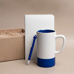 Набор подарочный ARTKITS: ежедневник, кружка с цветным дном,стружка,  коробка, синий (синий)