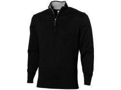 Пуловер Set с застежкой на четверть длины, черный/серый