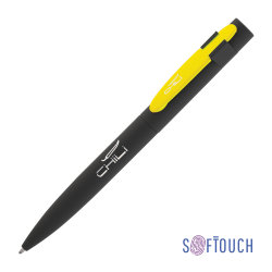 Ручка шариковая "Lip", покрытие soft touch, черный с желтым