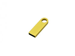 USB 2.0-флешка на 64 Гб с мини чипом и круглым отверстием, золотистыйй