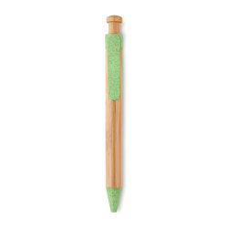 Ручка шариковая из бамбука (зеленый-зеленый)