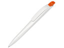 Ручка шариковая пластиковая Stream, белый/оранжевый