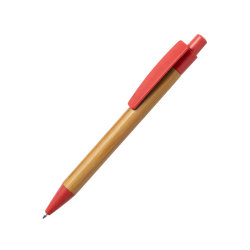 Ручка шариковая SYDOR, бамбук, пластик с пшеничным волокном (красный)