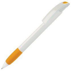 Ручка шариковая с грипом NOVE (белый, ярко-желтый)