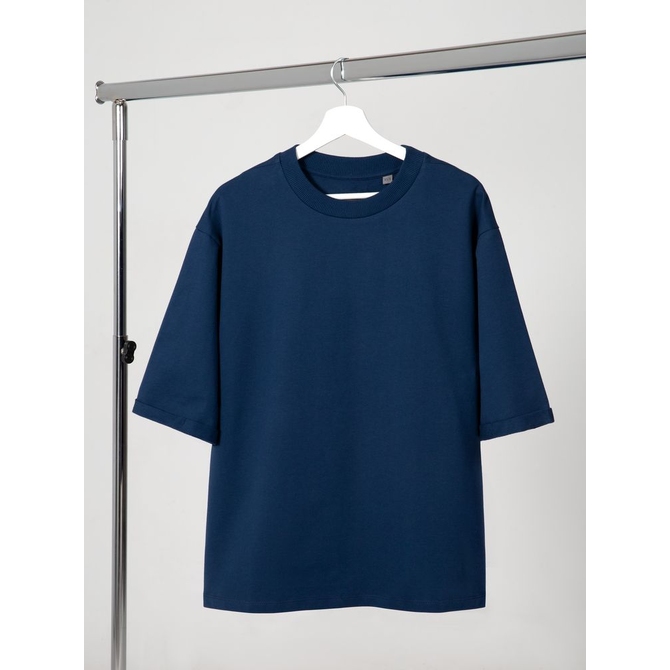 Футболка оверсайз унисекс Kosmos 2.0, темно-синяя, размер XS/S
