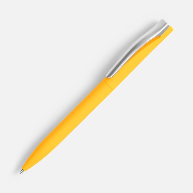 Ручка шариковая Pin Soft Touch, желтая