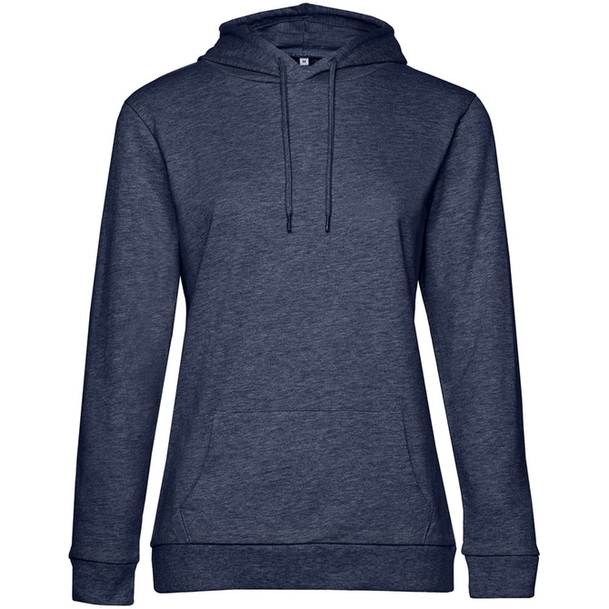 Толстовка с капюшоном женская Hoodie, синий меланж, размер S