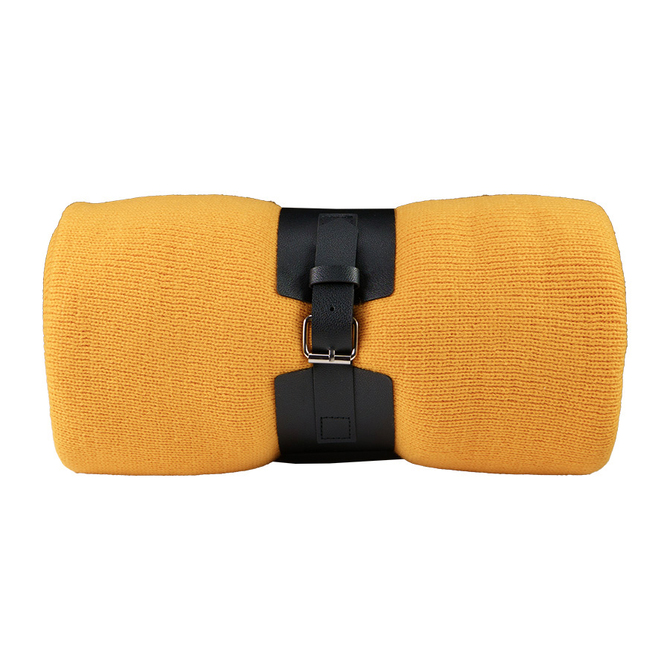 Плед "Belt"; жёлтый; 130 х 180 см; 100% акрил, с поясом
