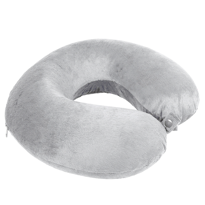 Подушка дорожная "SOFT"; memory foam, микрофибра,серый