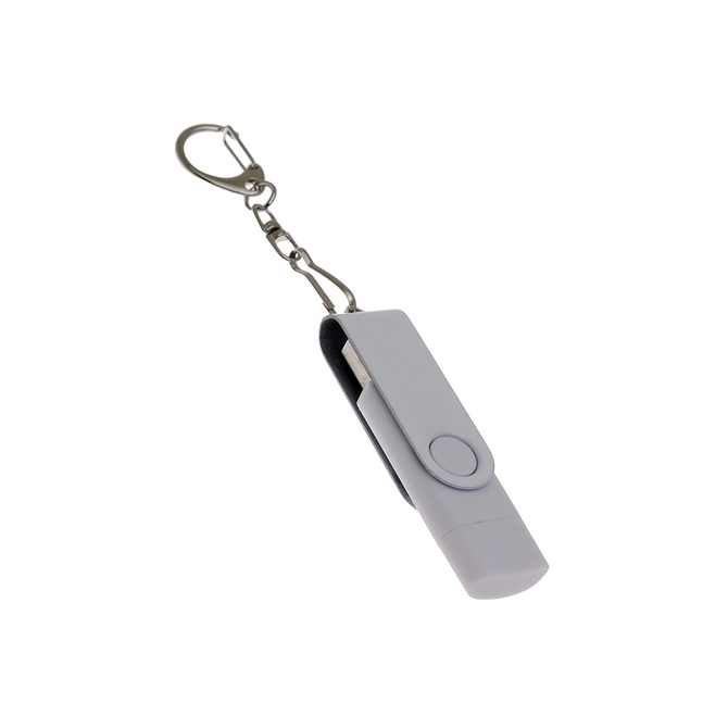USB 2.0- флешка на 8 Гб с поворотным механизмом и дополнительным разъемом Type-C