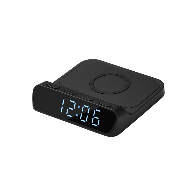 Зарядная станция с часами 15W Ригель (Rigel), черная