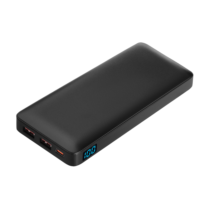 Внешний аккумулятор с цветной подсветкой Анкор Макс Плюс PD (Ancor PD Max Plus) 10000 mAh, черный