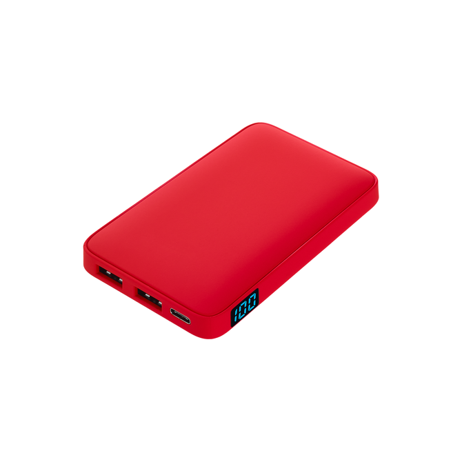 Внешний аккумулятор с подсветкой Анкор (Ancor) 5000 mAh, красный