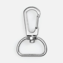 Застежка-карабин Snap hook, M, серебристая (хром)