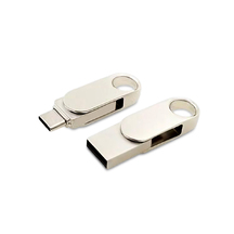 USB 2.0- флешка «Uranium» на 16 Гб с поворотным механизмом и дополнительным разъемом Type-C