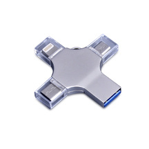 USB 3.0-флешка на 32 Гб 4-в-1 с разъемами Micro USB, Type-C и Lightning