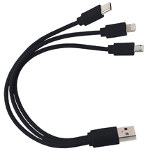 Кабель USB 3 в 1 (Micro, Type-C, Lightning) Черный 6011.08